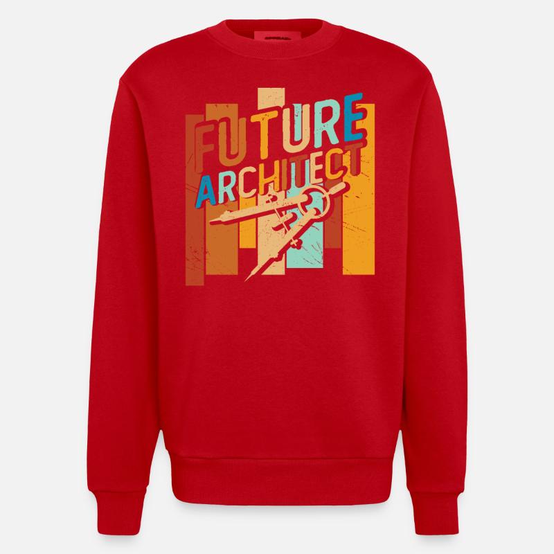 Architecte - Sweat bio épais oversize fabriqué en UE - rouge