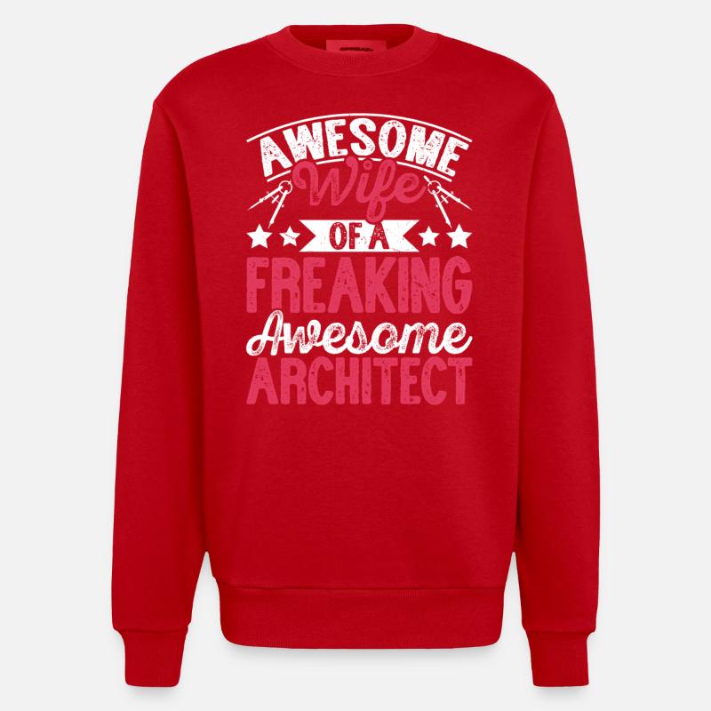 Architecte - Sweat bio épais oversize fabriqué en UE - rouge