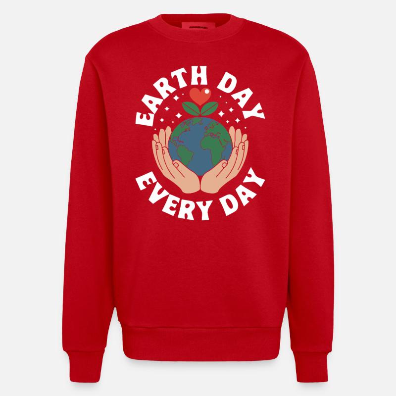 Jour de la Terre - Sweat bio épais oversize fabriqué en UE - rouge