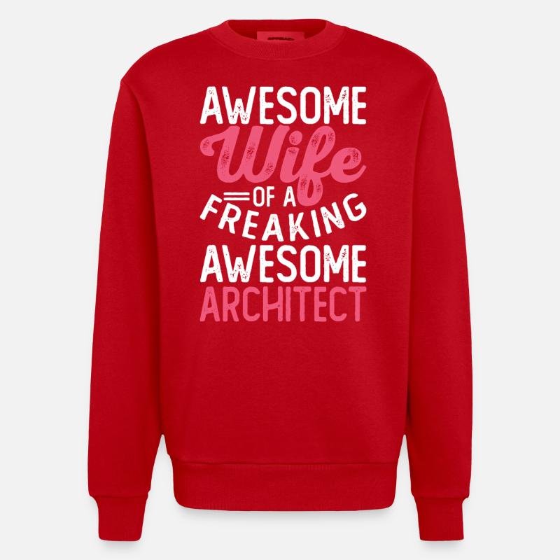 Architecte - Sweat bio épais oversize fabriqué en UE - rouge