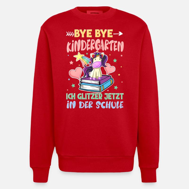 Bye Bye Kindergarten Einschulung - Heavyweight Oversized Organic Crew Neck Made in EU - Rot