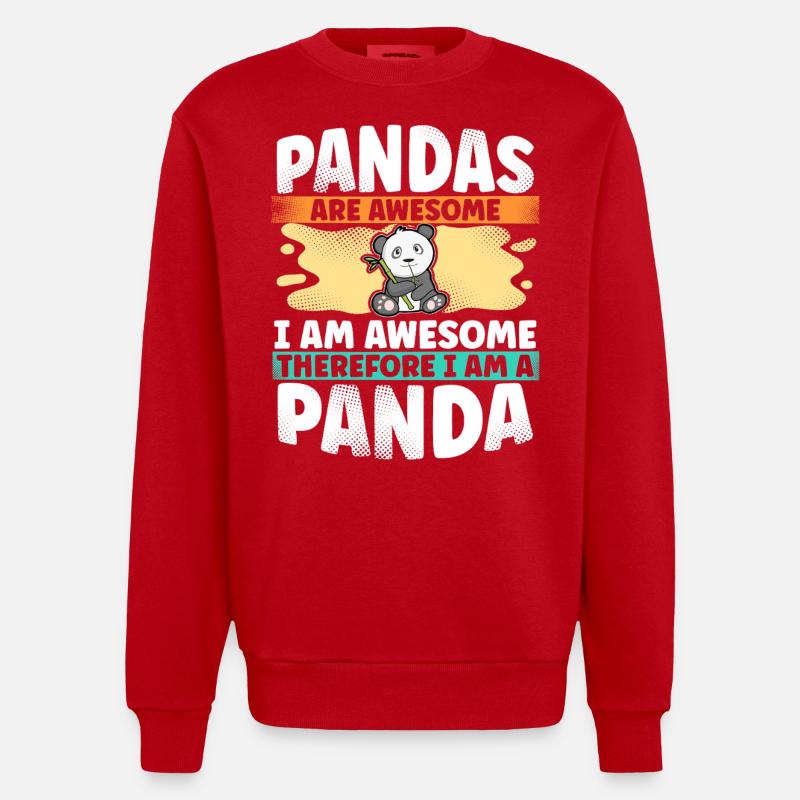 Panda - Sweat bio épais oversize fabriqué en UE - rouge