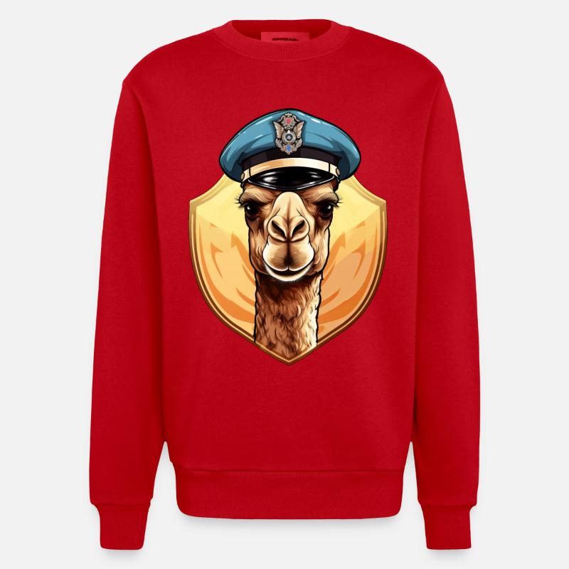 Polizei Kamel - Heavyweight Oversized Organic Crew Neck Made in EU - Rot