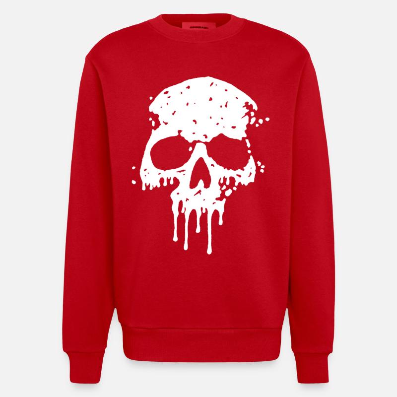 Graffiti Schädel - Heavyweight Oversized Organic Crew Neck Made in EU - Rot