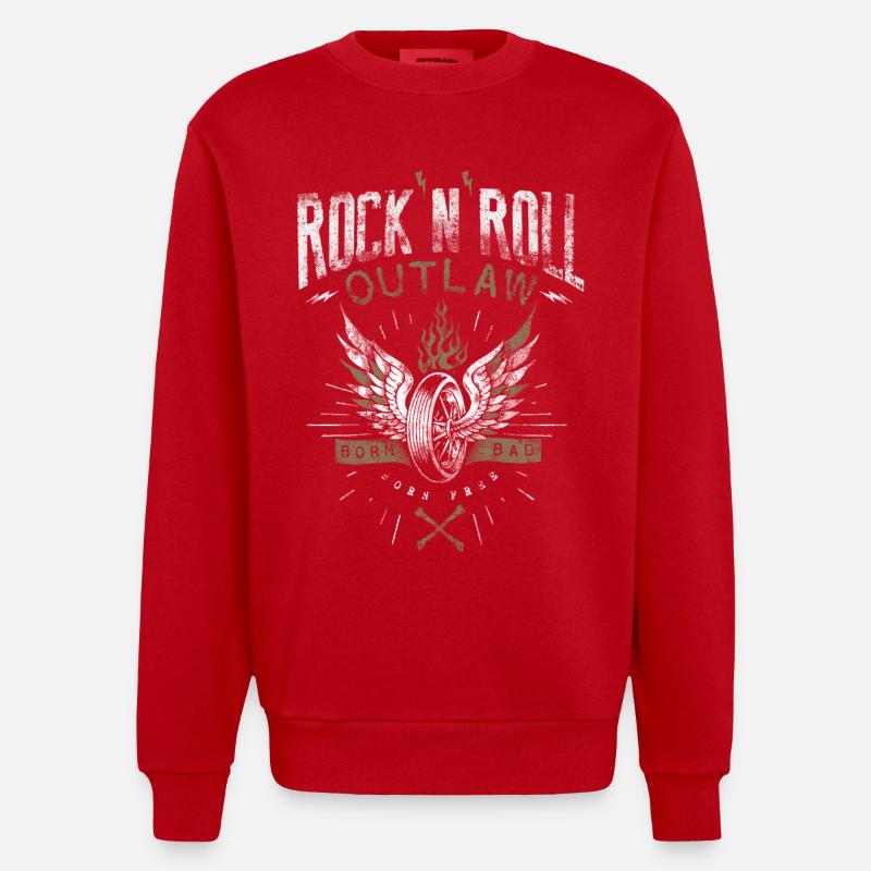 Hors-la-loi du rock & roll - Sweat bio épais oversize fabriqué en UE - rouge