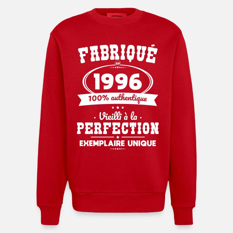 Hergestellt 1996 – Perfekt gereift - Heavyweight Oversized Organic Crew Neck Made in EU - Rot