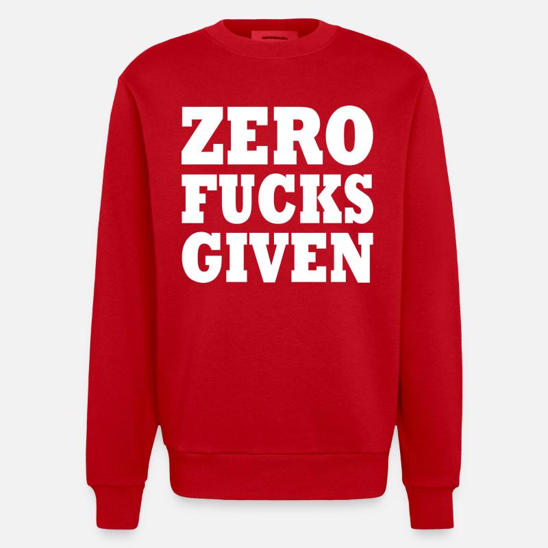 Zero fucks given - Sweat bio épais oversize fabriqué en UE - rouge