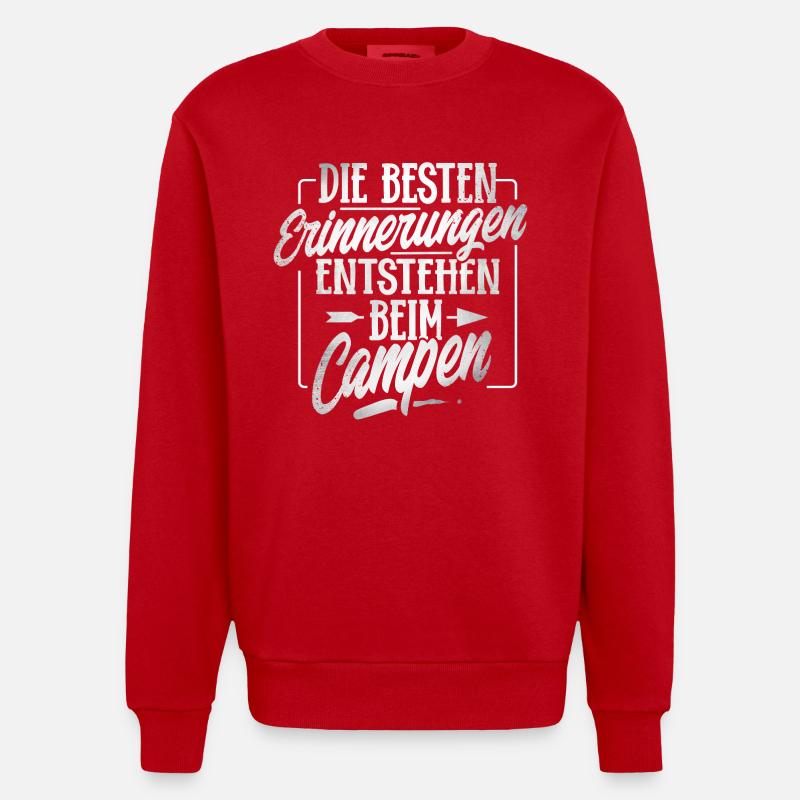 Camping - Heavyweight Oversized Organic Crew Neck Made in EU - Rot