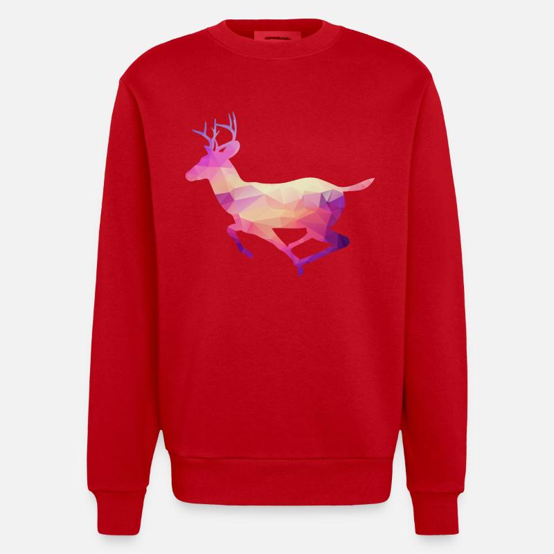 Cerf - Sweat bio épais oversize fabriqué en UE - rouge