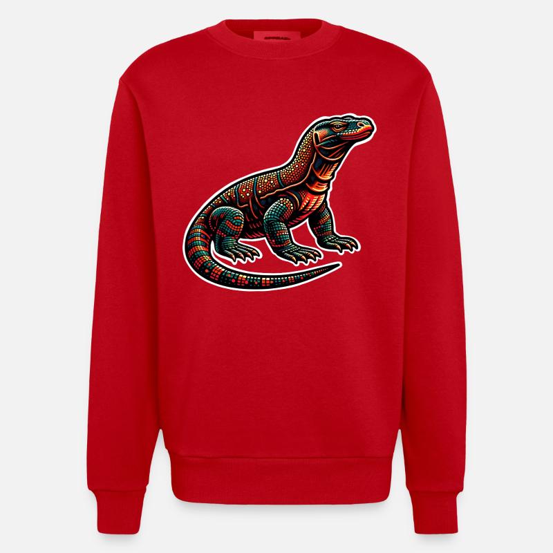 Dragon de Komodo - Sweat bio épais oversize fabriqué en UE - rouge