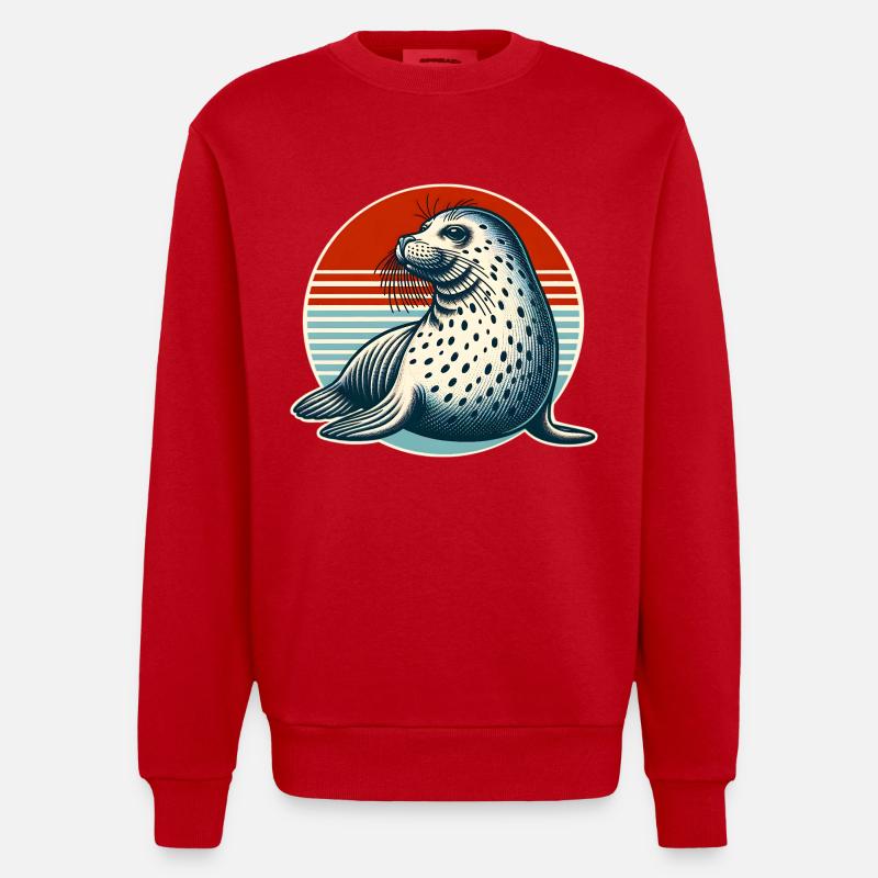 Robbe Seehund - Heavyweight Oversized Organic Crew Neck Made in EU - Rot