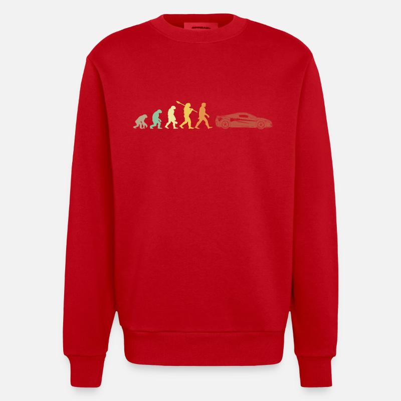 Auto De Sport Evolution - Heavyweight Oversized Organic Crew Neck Made in EU - red