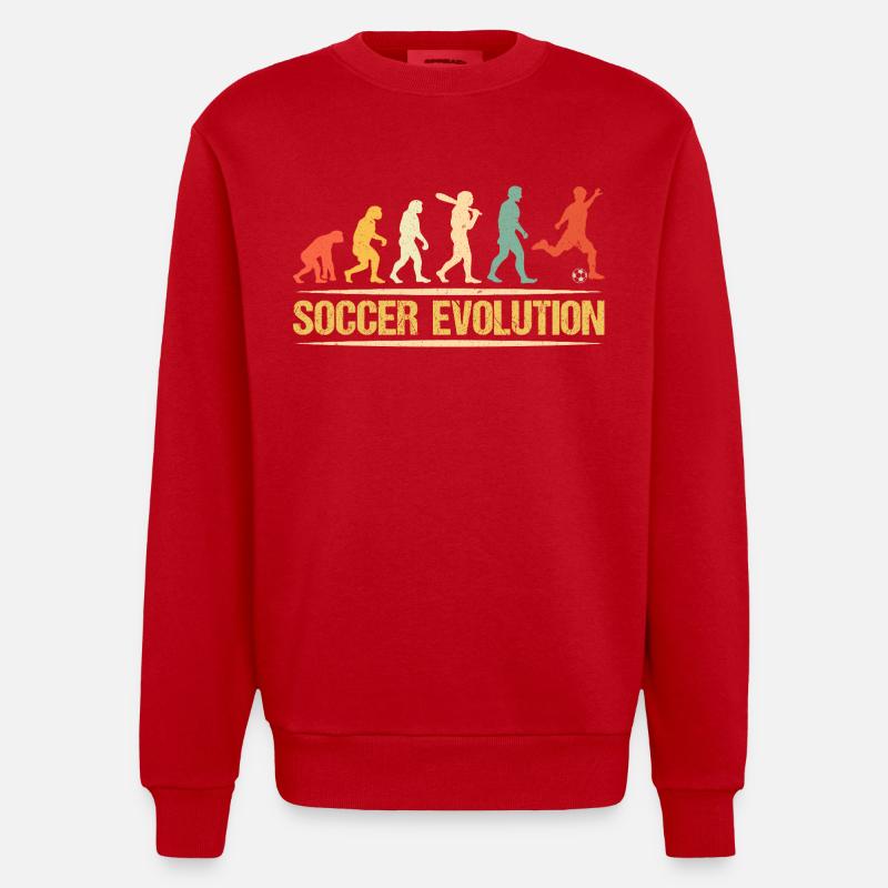 Soccer Evolution - Heavyweight Oversized Organic Crew Neck Made in EU - red