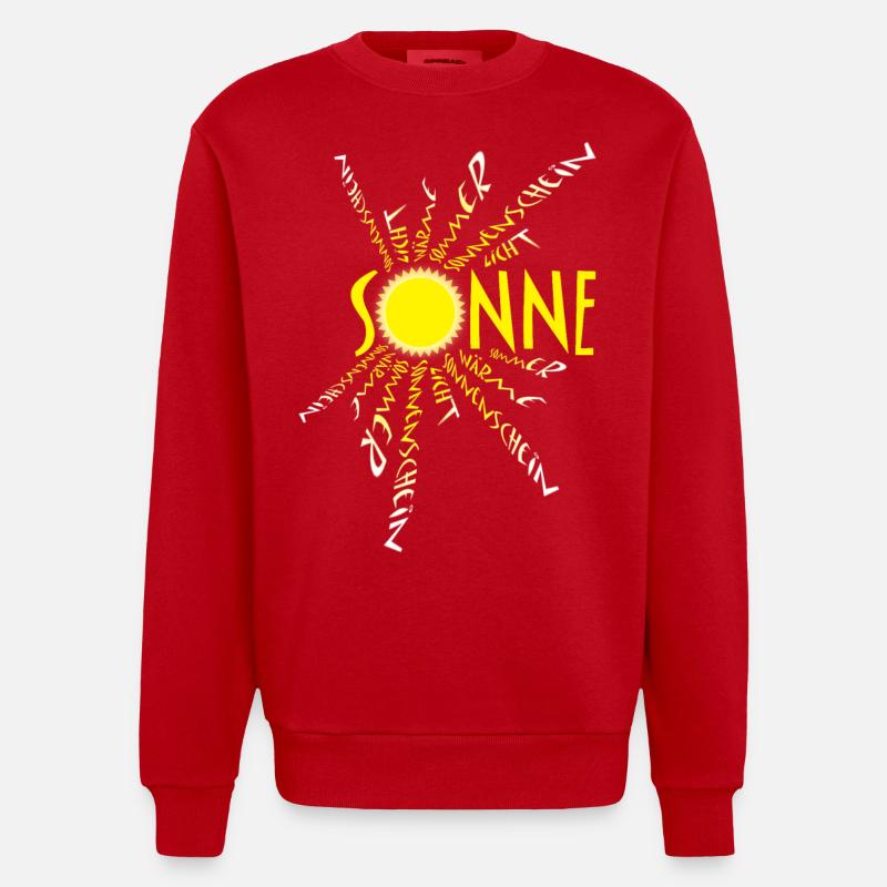 Sonne Sonnenschein - Heavyweight Oversized Organic Crew Neck Made in EU - Rot