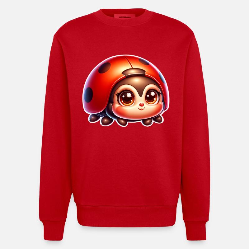 Marienkäfer - Heavyweight Oversized Organic Crew Neck Made in EU - Rot