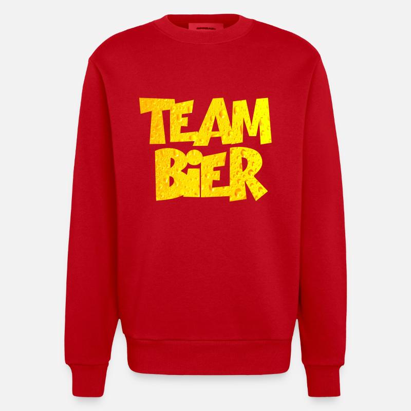 Team Bier - Heavyweight Oversized Organic Crew Neck Made in EU - Rot