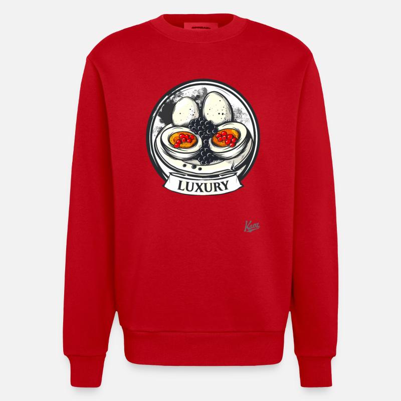 Eier, Kaviar und Luxus - Heavyweight Oversized Organic Crew Neck Made in EU - Rot