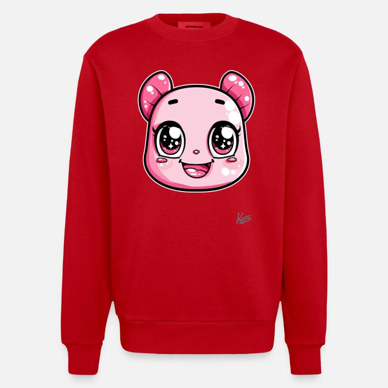 Super Mega Ultra Süßes Tier - Heavyweight Oversized Organic Crew Neck Made in EU - Rot