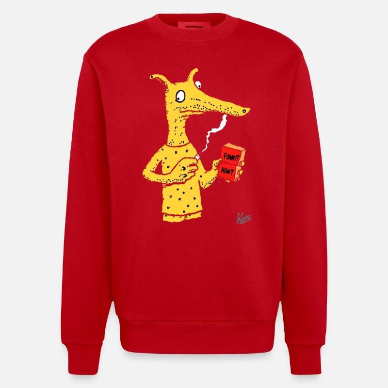Créature fourmilier avec une brique - Sweat bio épais oversize fabriqué en UE - rouge