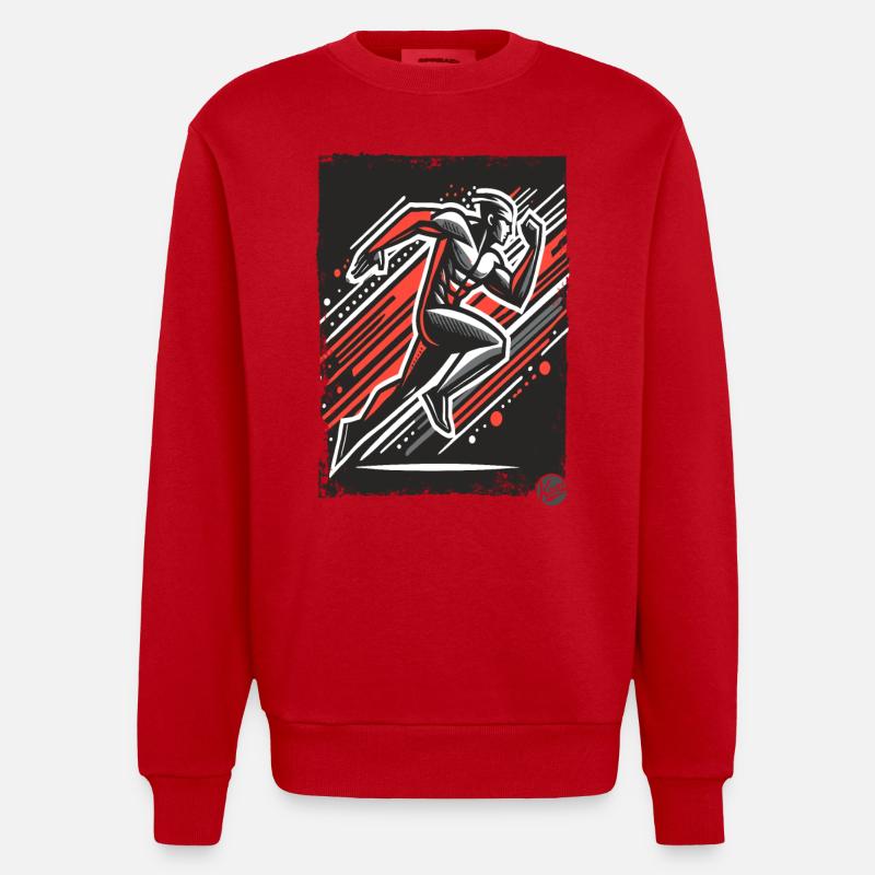 Coureur dynamique - Sweat bio épais oversize fabriqué en UE - rouge