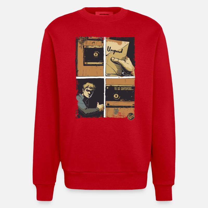 Der Brief: Ein Comic - Heavyweight Oversized Organic Crew Neck Made in EU - Rot