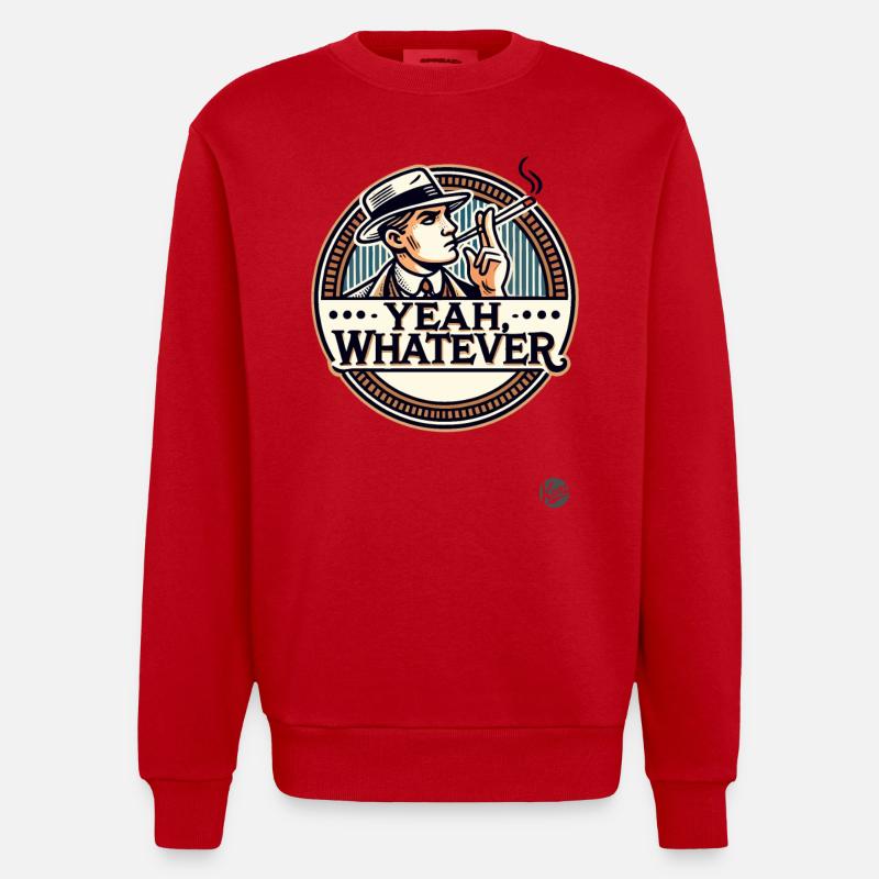 1920er Eleganter Mann: Ja egal, was soll's - Heavyweight Oversized Organic Crew Neck Made in EU - Rot