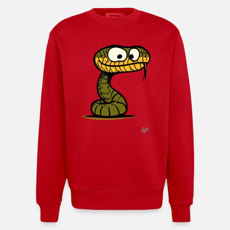 Stupide air drôle serpent - Sweat bio épais oversize fabriqué en UE - rouge