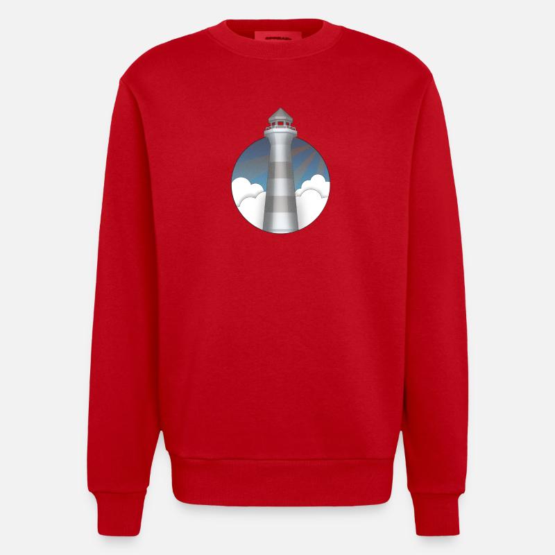 Leuchtturm - Heavyweight Oversized Organic Crew Neck Made in EU - Rot