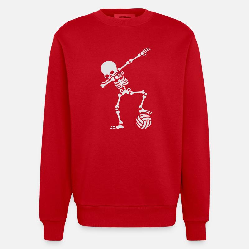Dab dabbing skeleton (beach) volleyball - Sweat bio épais oversize fabriqué en UE - rouge