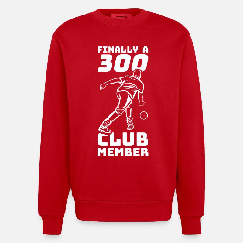 Lustiger Bowling Spruch - Heavyweight Oversized Organic Crew Neck Made in EU - Rot