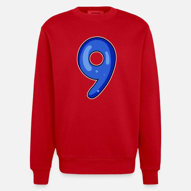 9 - Heavyweight Oversized Organic Crew Neck Made in EU - red