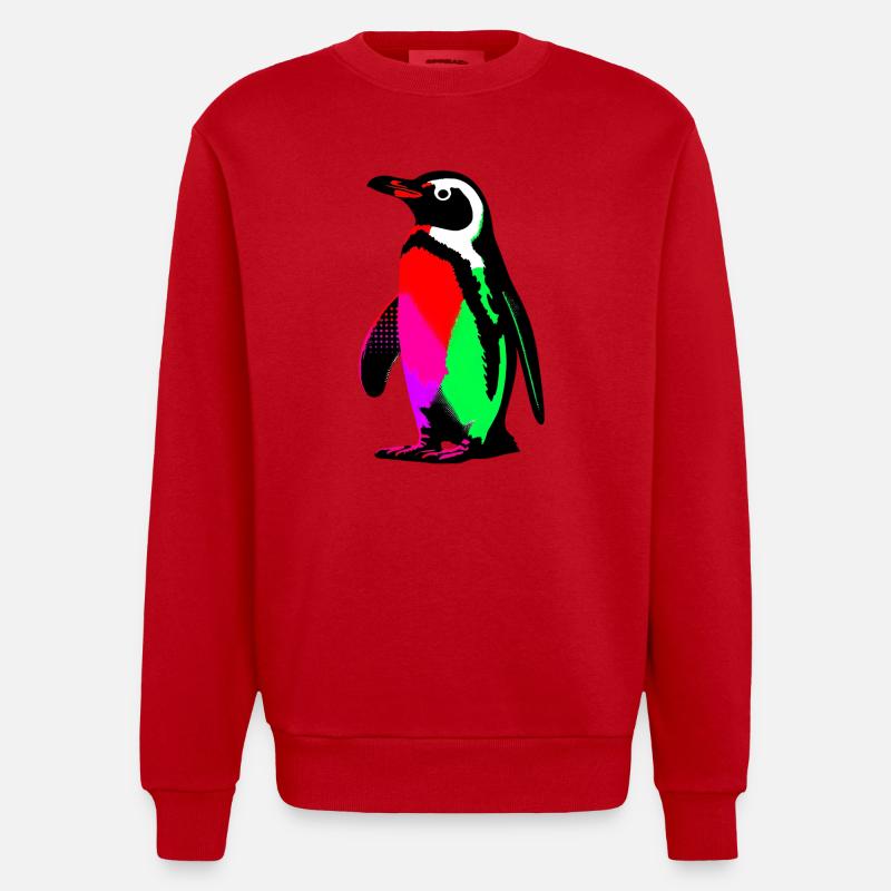 Pinguin - Heavyweight Oversized Organic Crew Neck Made in EU - Rot