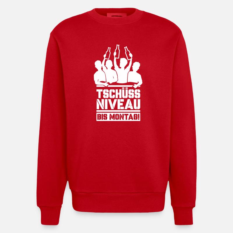 Bye bye level until Monday - Heavyweight Oversized Organic Crew Neck Made in EU - red
