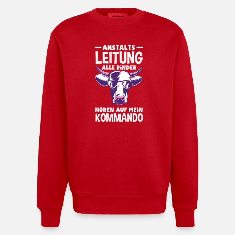 Anstaltsleitung Chef Leitung - Heavyweight Oversized Organic Crew Neck Made in EU - Rot