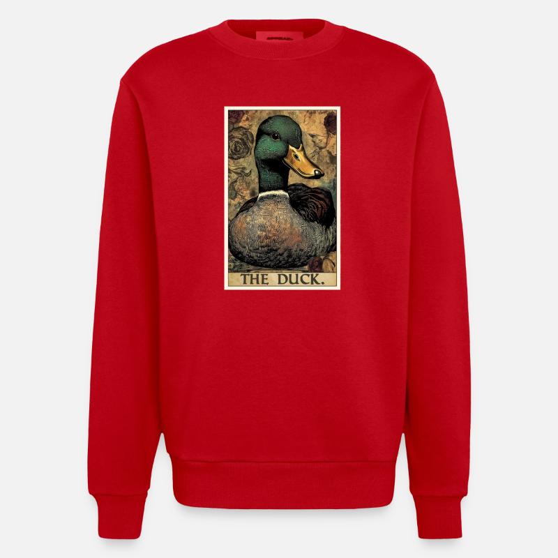 Ducks Duck - Heavyweight Oversized Organic Crew Neck Made in EU - red