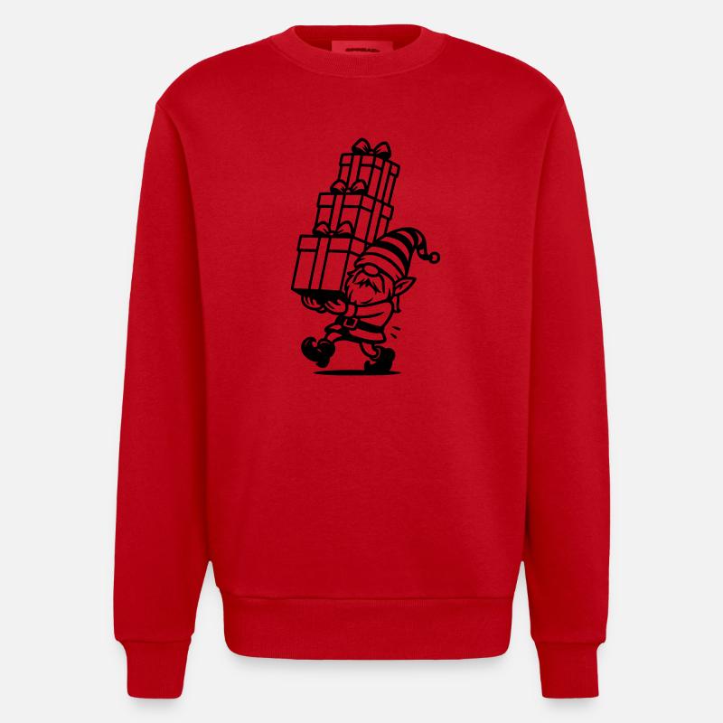 wichtel geschenke - Heavyweight Oversized Organic Crew Neck Made in EU - Rot