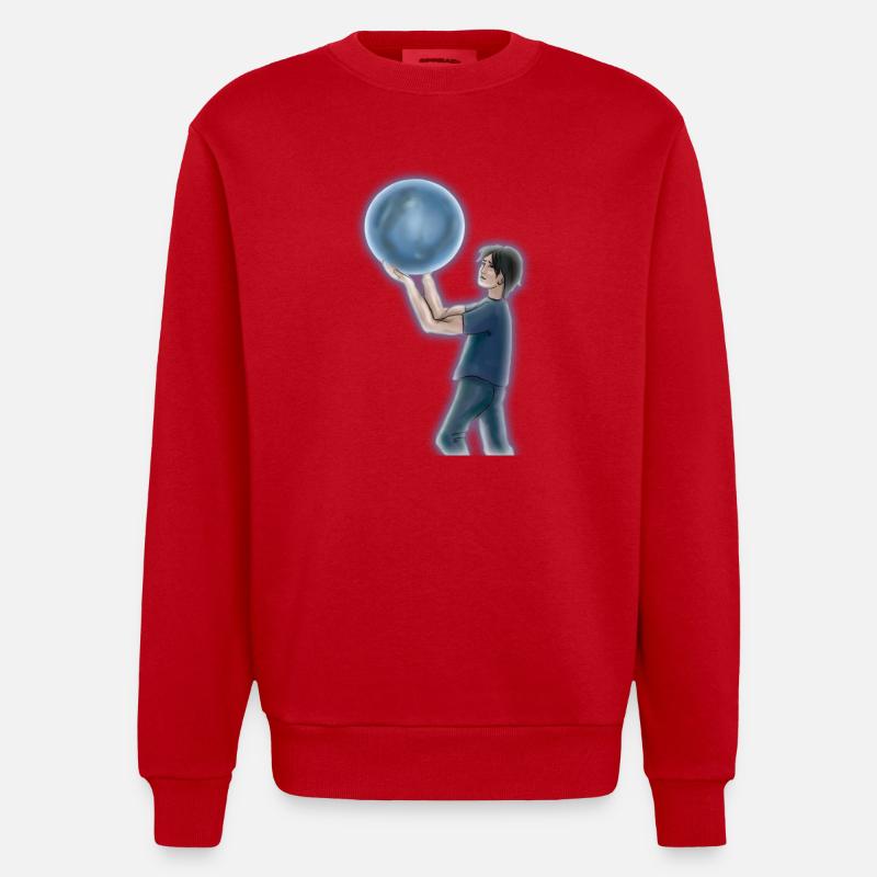 Blå Måne - Sweat bio épais oversize fabriqué en UE - rouge