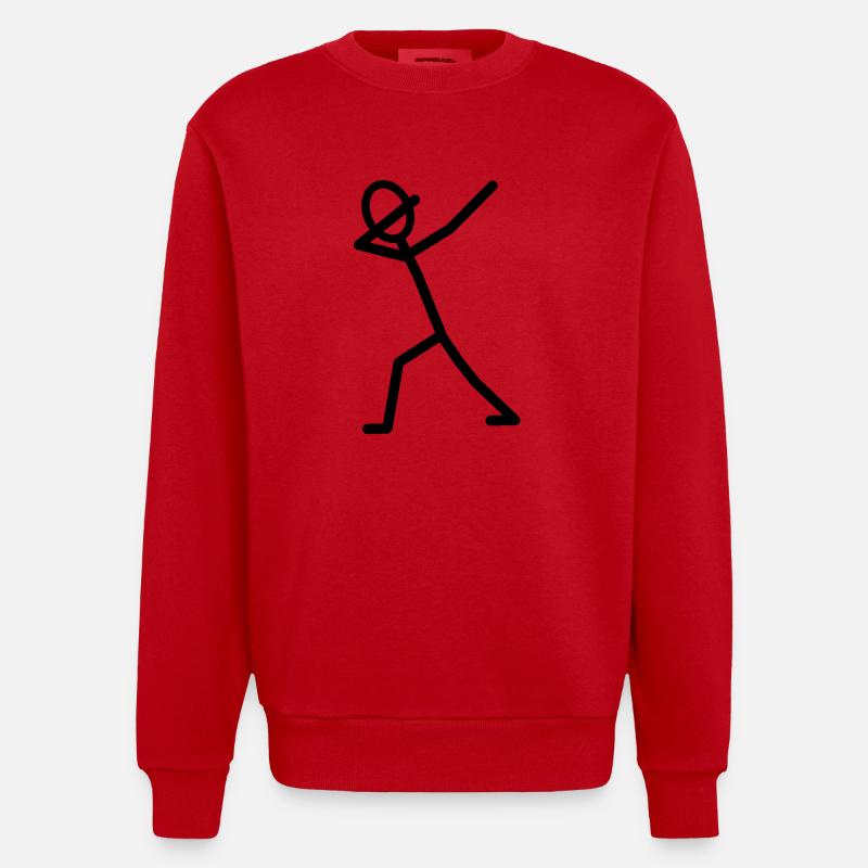 DAB DÄB Jubel Geschenkidee - Heavyweight Oversized Organic Crew Neck Made in EU - Rot