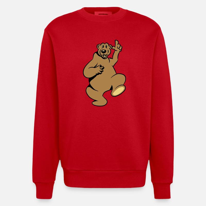 Gardez heureuse drôle - Sweat bio épais oversize fabriqué en UE - rouge