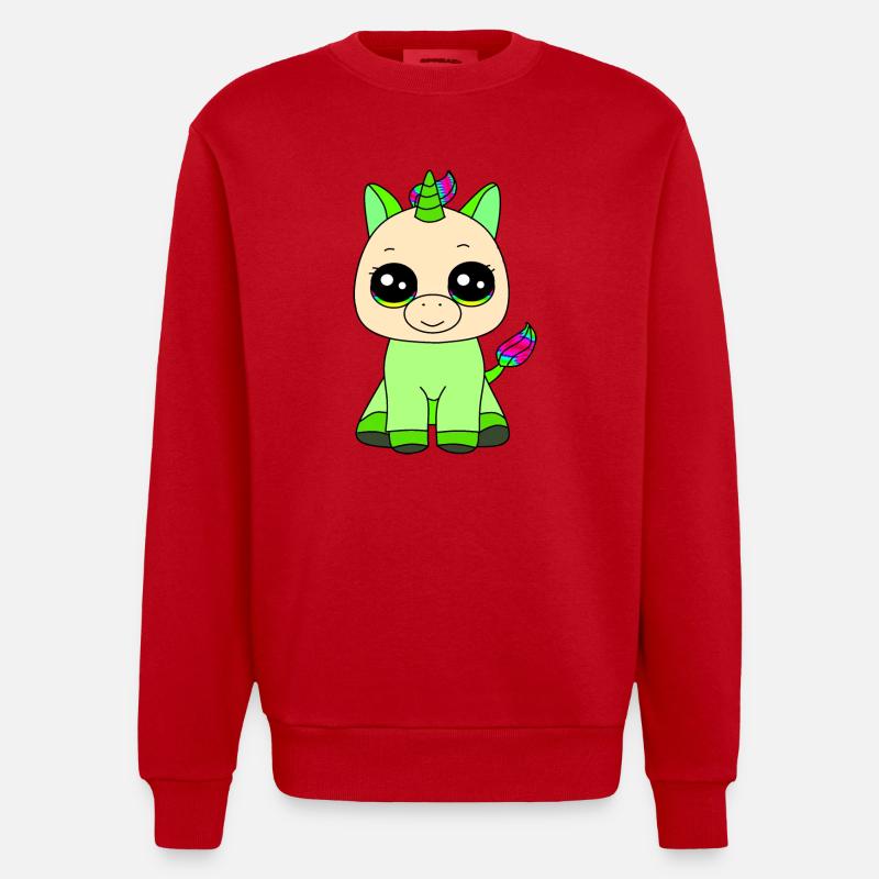 Kleines Einhorn - Heavyweight Oversized Organic Crew Neck Made in EU - Rot