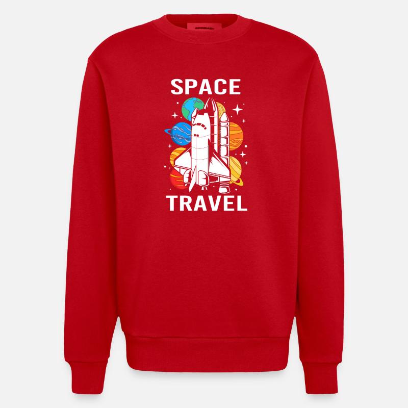 Univers du système solaire - Sweat bio épais oversize fabriqué en UE - rouge