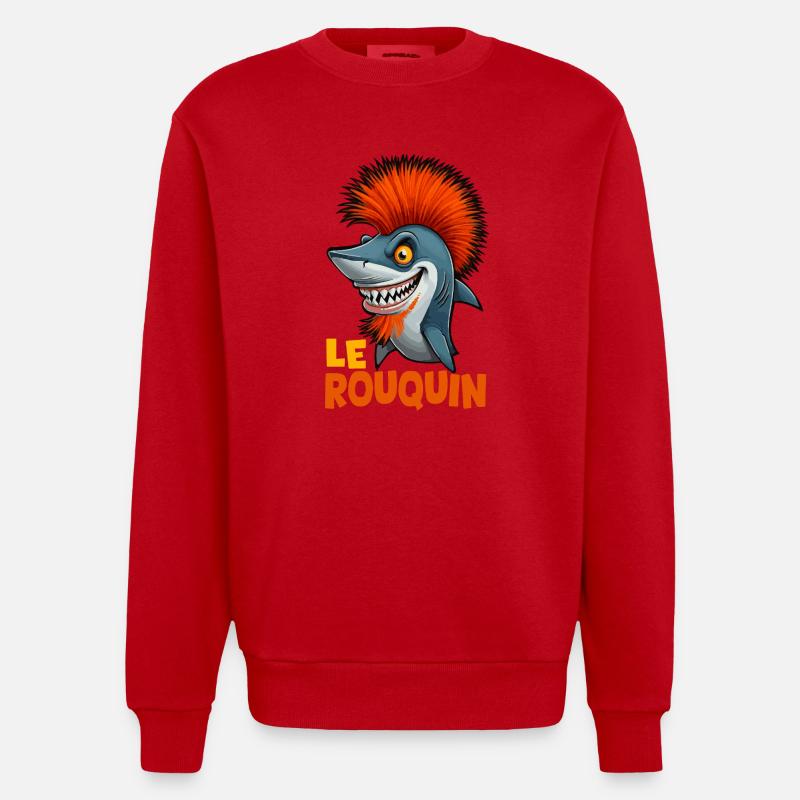 Der Rotschopf - Heavyweight Oversized Organic Crew Neck Made in EU - Rot