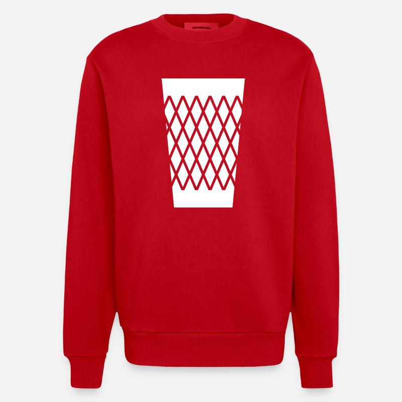 Geripptes - Heavyweight Oversized Organic Crew Neck Made in EU - Rot