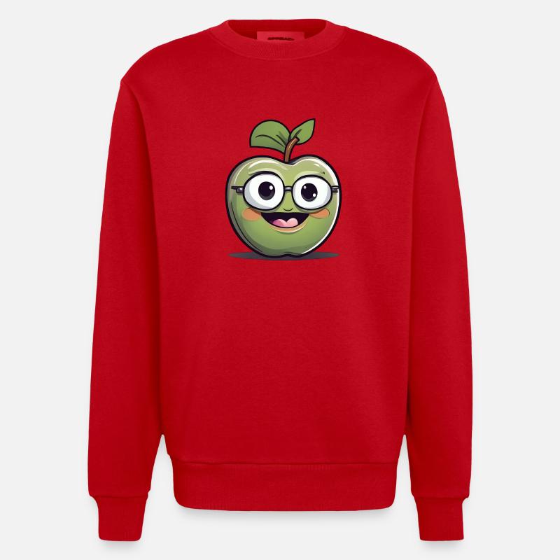 Pomme Fruit Fruit Nerd - Sweat bio épais oversize fabriqué en UE - rouge