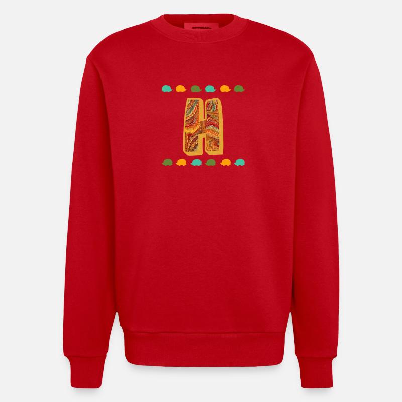 Hérisson E 22 h - Sweat bio épais oversize fabriqué en UE - rouge