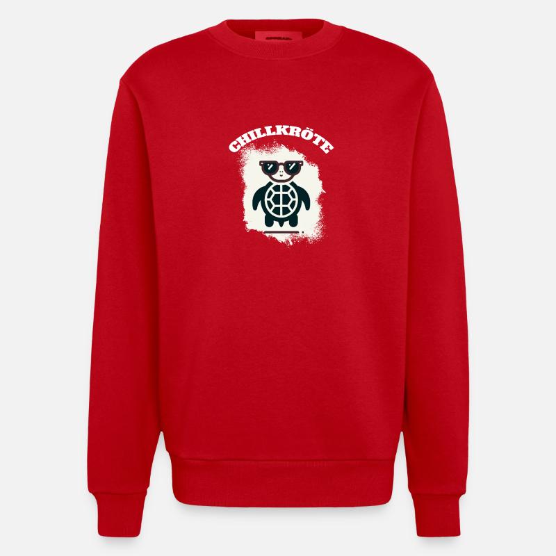 Chill Toad Turtle - Heavyweight Oversized Organic Crew Neck Made in EU - red