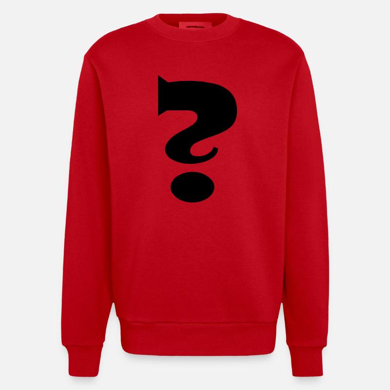 Point d'interrogation - Sweat bio épais oversize fabriqué en UE - rouge