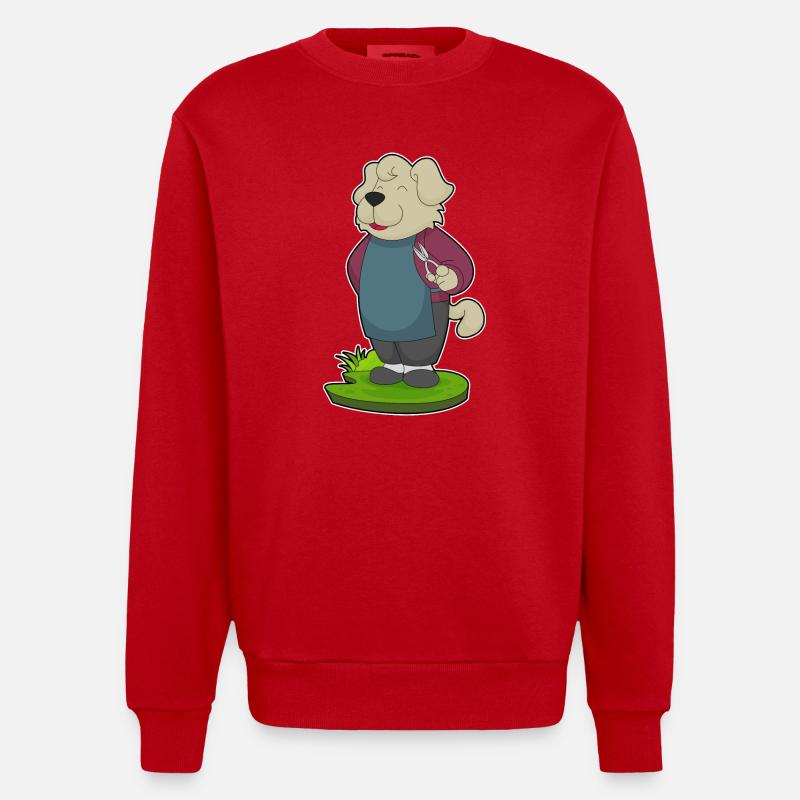 Coiffeur pour chien Ciseaux - Sweat bio épais oversize fabriqué en UE - rouge