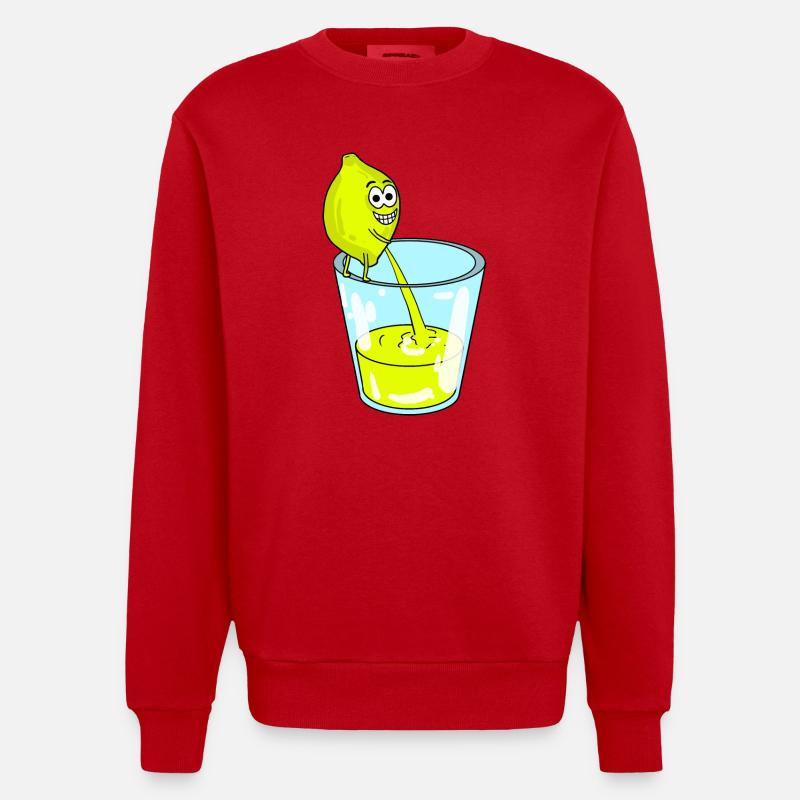 Lemon - Heavyweight Oversized Organic Crew Neck Made in EU - red