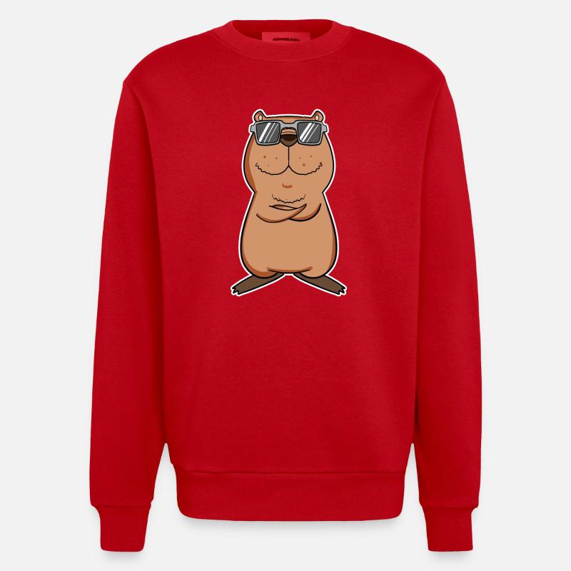 Capybara - Sweat bio épais oversize fabriqué en UE - rouge